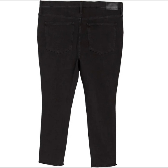 Madewell 10” High Rise Button Fly Jeggings Blown Out Knees 31P Black - Picture 5 of 16